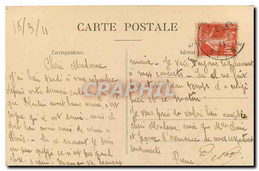 CPA Paris le Petit Palais  — Verso