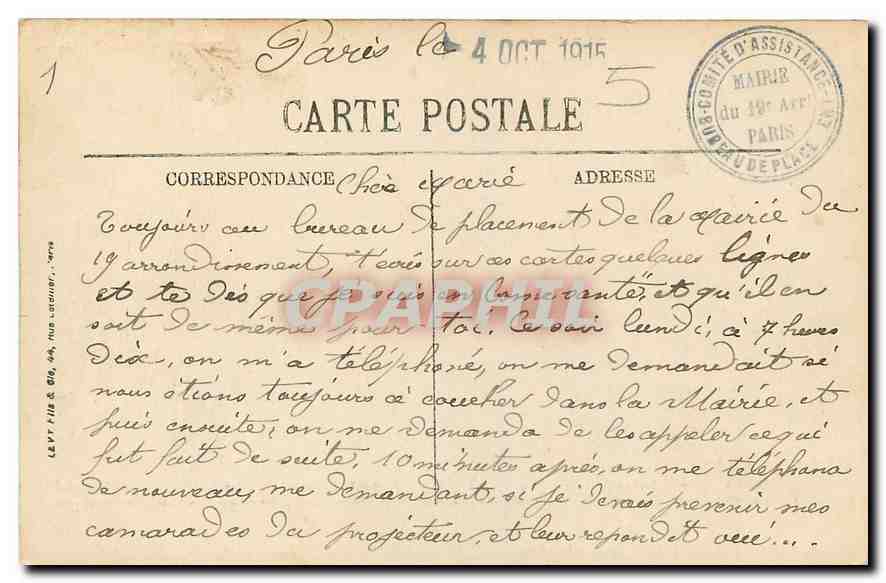 CPA Paris La Gare du Nord  — Rückseite