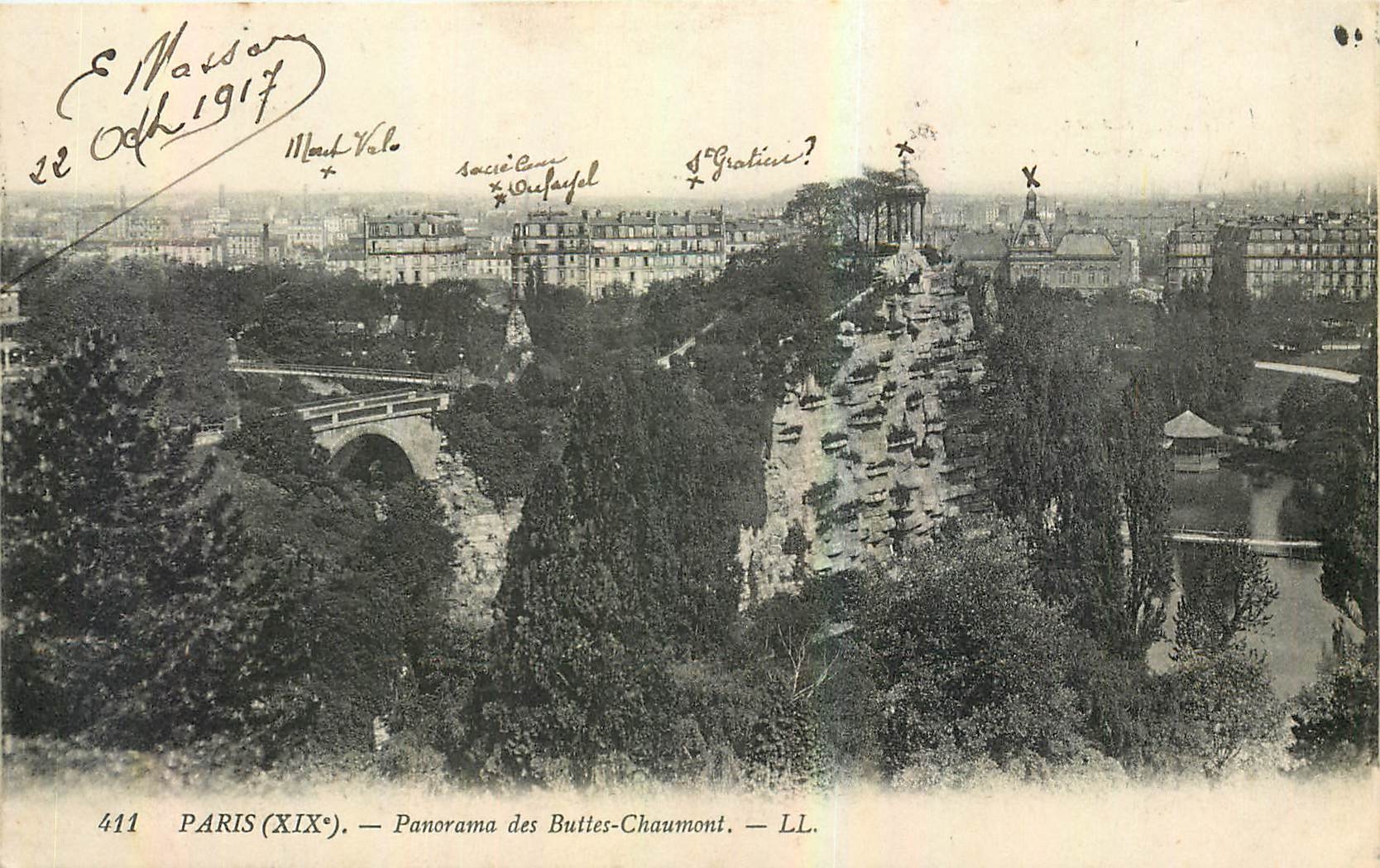 CPA Paris Panorama des Buttes Chaumont 