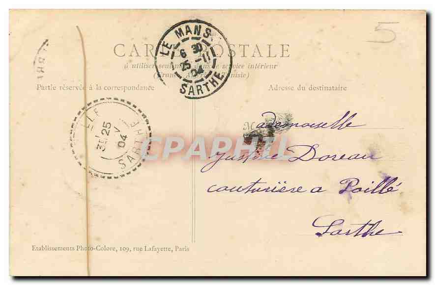 CPA Paris Tribunal de Commerce Palais de Justice  — Rückseite