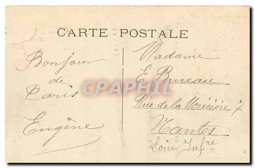 CPA Paris Statue de Gambetta & le Louvre  — Rückseite