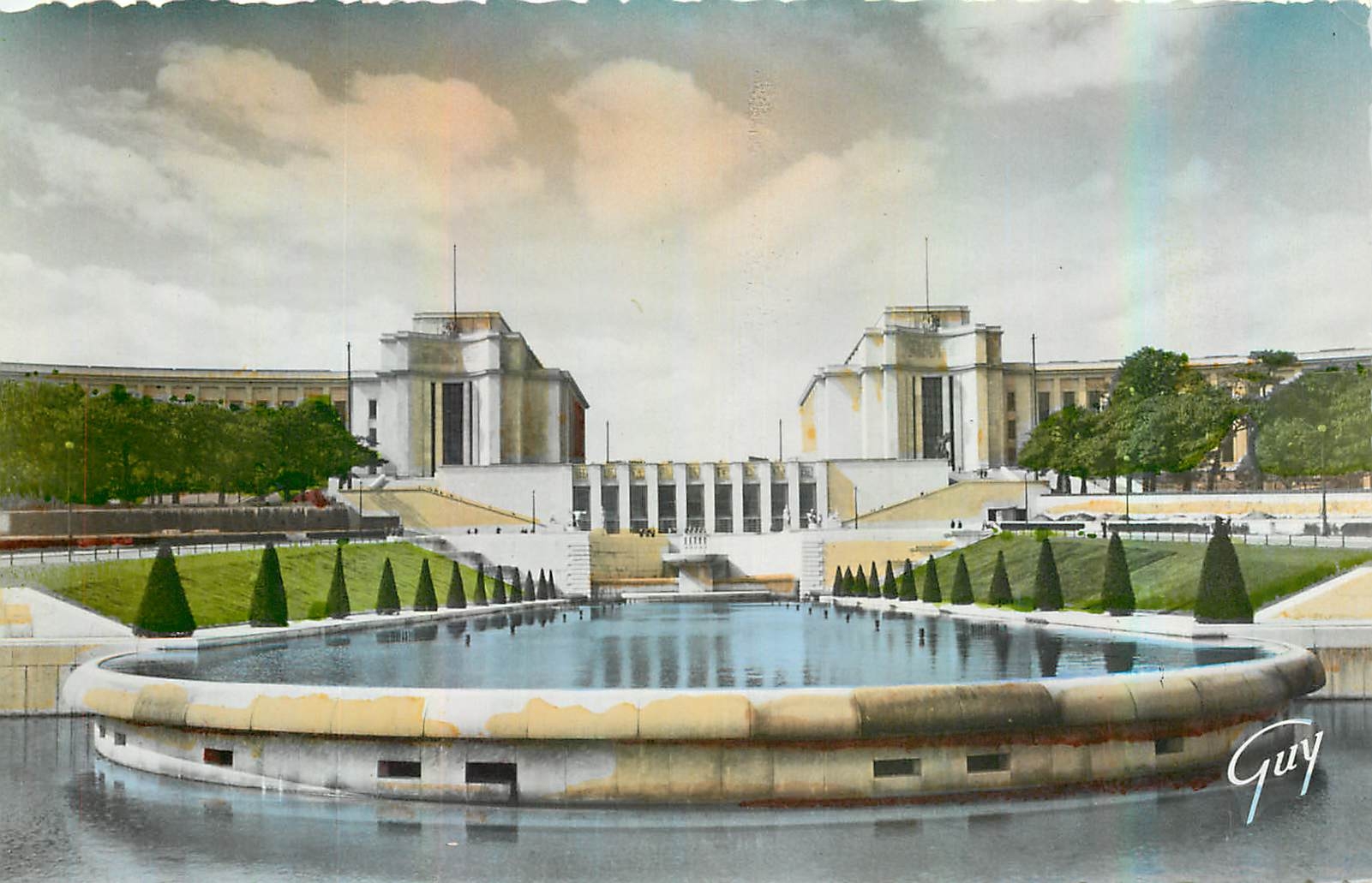 CPA Paris et ses Merveilles Le Palais de Chaillot vu des Jardins 