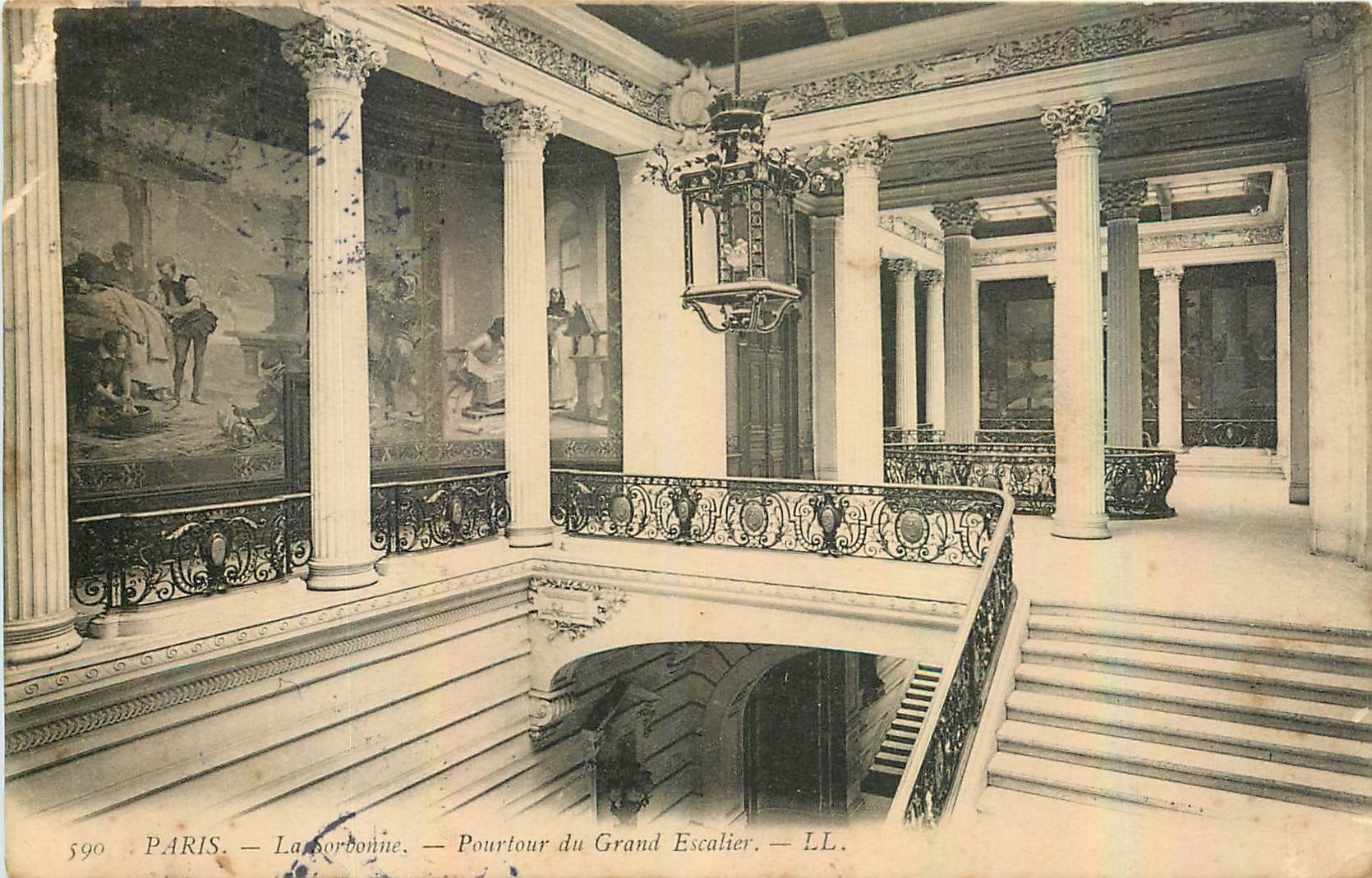 CPA Paris La Sorbonne Pourtour du Grand Escalier 
