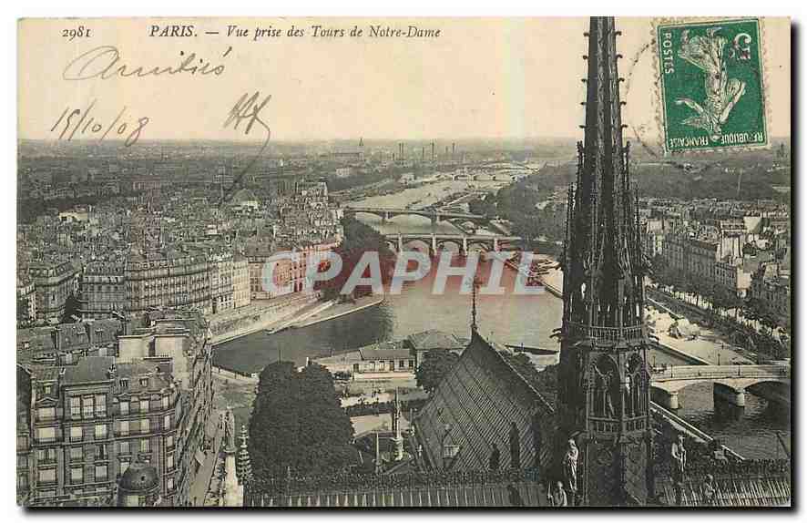CPA Paris Vue prise des Tours de Notre Dame 