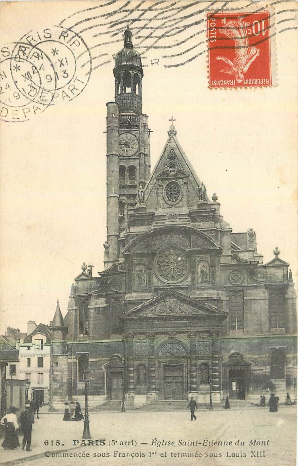 CPA Paris Eglise Saint Etienne du Mont Commencee sous Francois I et terminee sous Louis XIII 