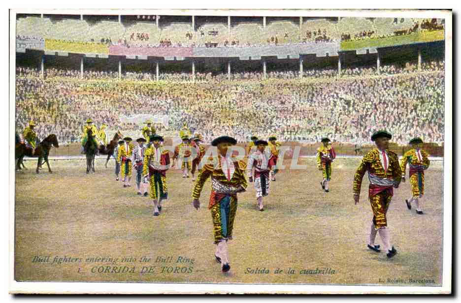 CPA Corrida de Toros Salida de la cuadrilla (taureau corrida)