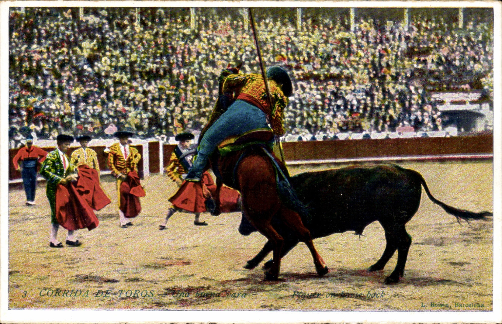 CPA Corrida de Toros Una para (taureau corrida)