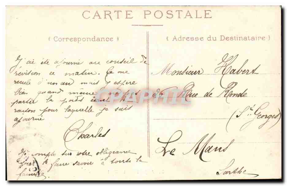 angers CPA Le Mail (lion) — Rückseite
