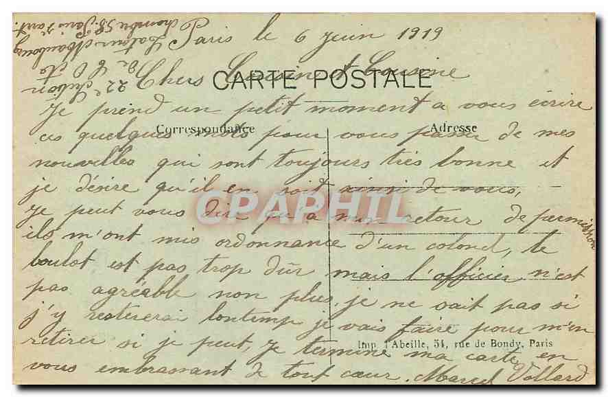 CPA Paris l'Hotel de Ville  — Rückseite