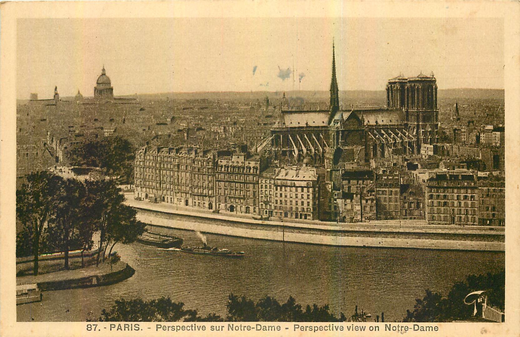 CPA Paris Perspective sur Notre Dame 