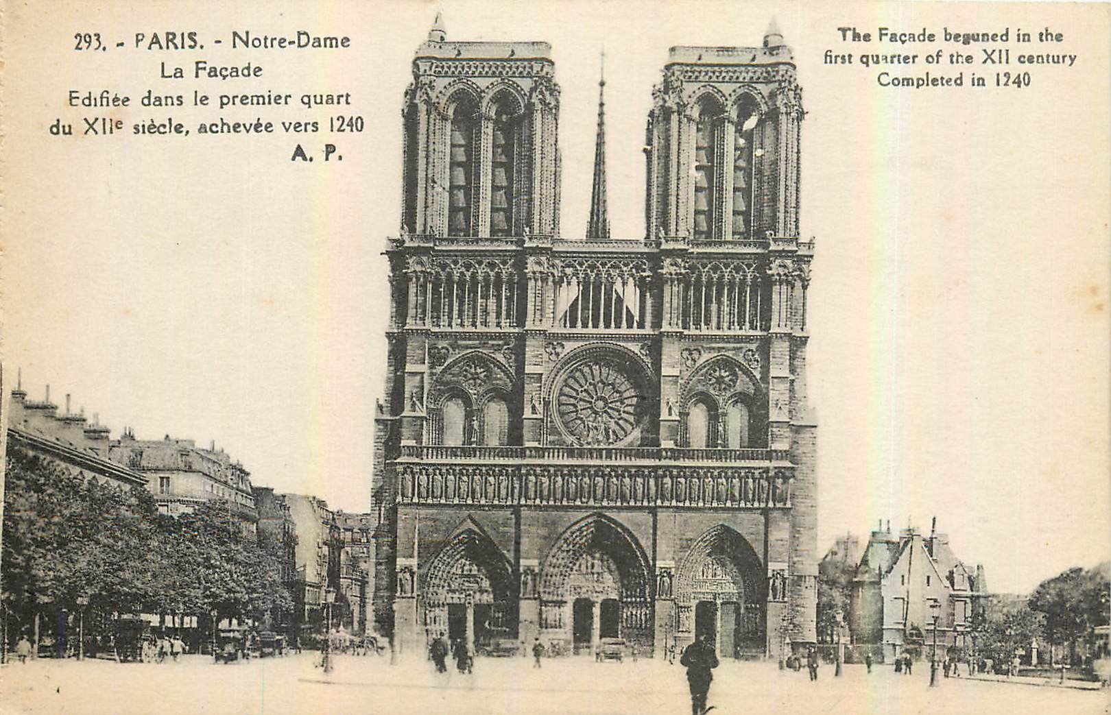 CPA Paris Notre Dame la Facade 