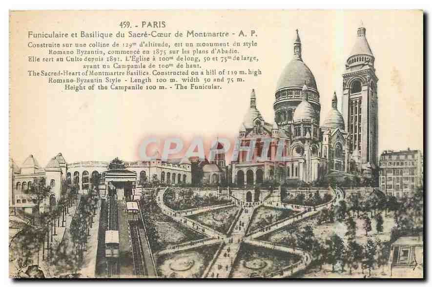 CPA Paris Funiculaire et Basilique du Sacre Coeur de Montmartre 