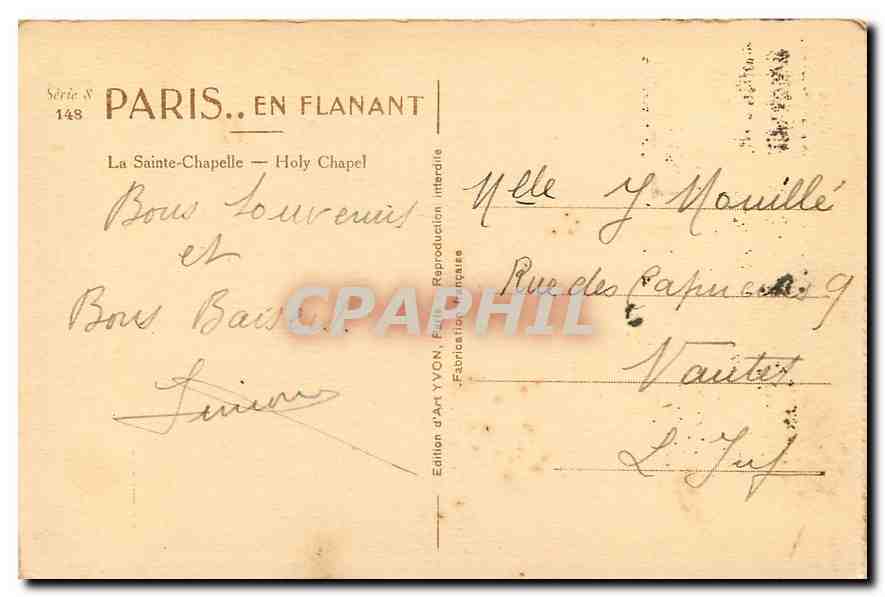 CPA Paris en Flanant la Sainte Chapelle  — Verso