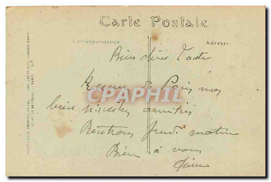 CPA Paris le Grand Palais  — Rückseite