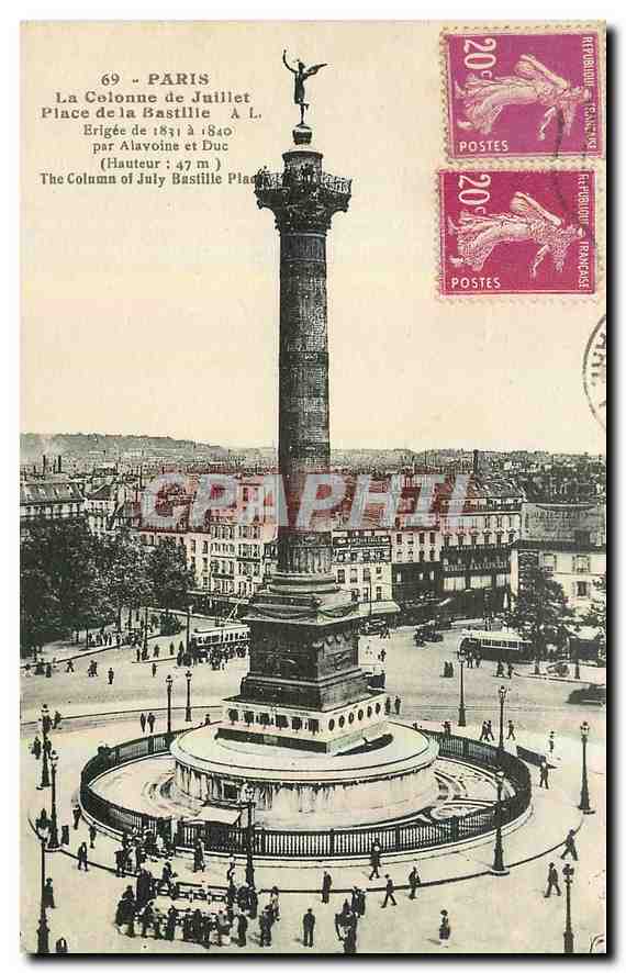 CPA Paris la Colonne de Juillet place de la Bastille 