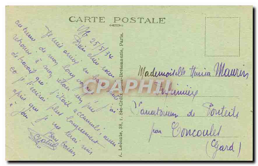 CPA Paris la Colonne de Juillet place de la Bastille  — Rückseite
