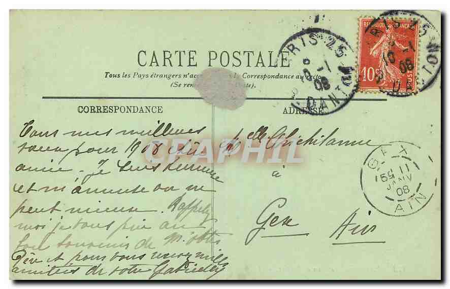 CPA Paris le Lion de Belfort  — Rückseite