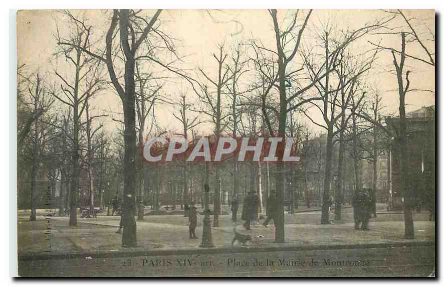 CPA Paris XIV arr place de la Mairie de Montsouris 