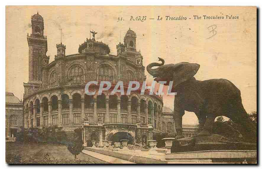 CPA Paris le Trocadero Elephant