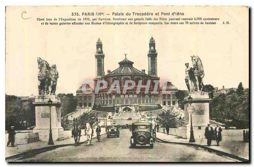 CPA Paris palais du Trocadero et pont d'Iena 