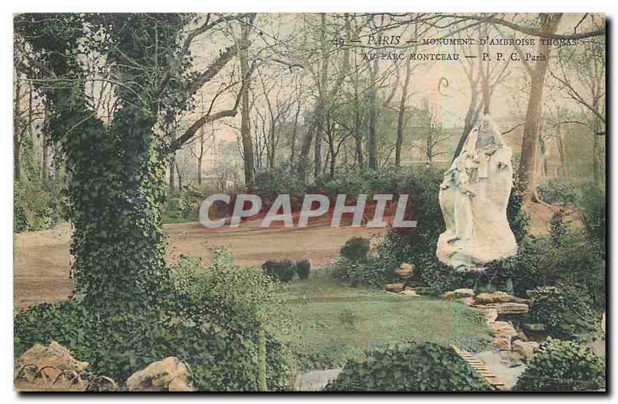 CPA Paris Monument d'Ambroise Thomas au parc Montceau 
