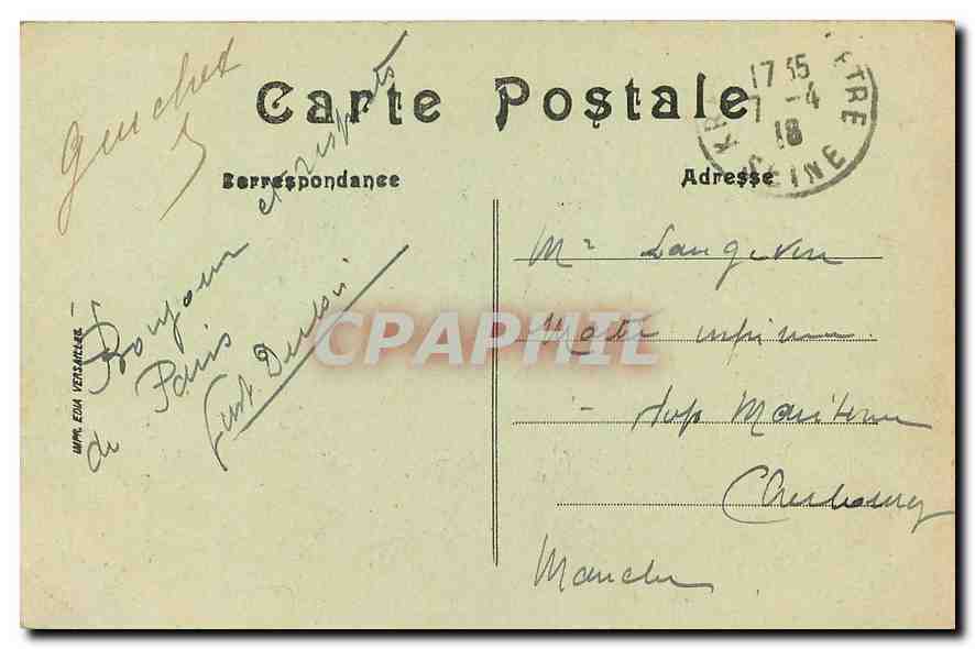 CPA Paris Place de la Republique  — Rückseite