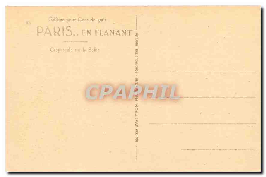 CPA Paris en Flanant Crepuscule sur la Seine  — Rückseite
