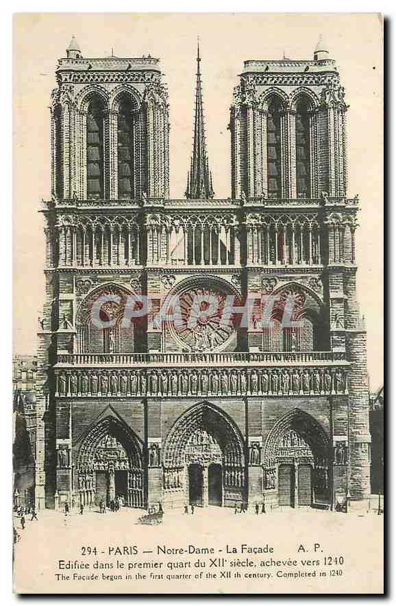 CPA Paris Notre Dame la Facade 