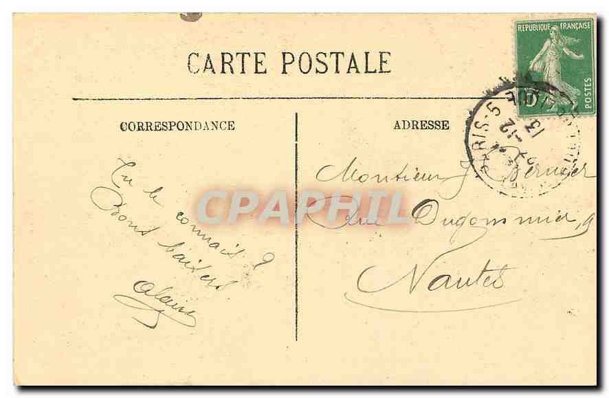 CPA Paris le Tombeau de l'Empereur aux Invalides  — Rückseite