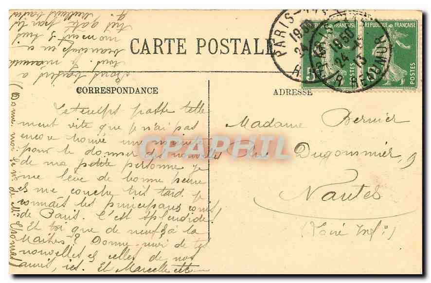 CPA Paris la Place de la Concorde  — Rückseite