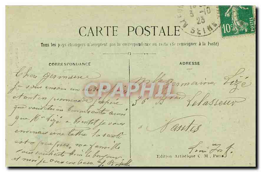 CPA Paris la Tour St Jacques  — Verso