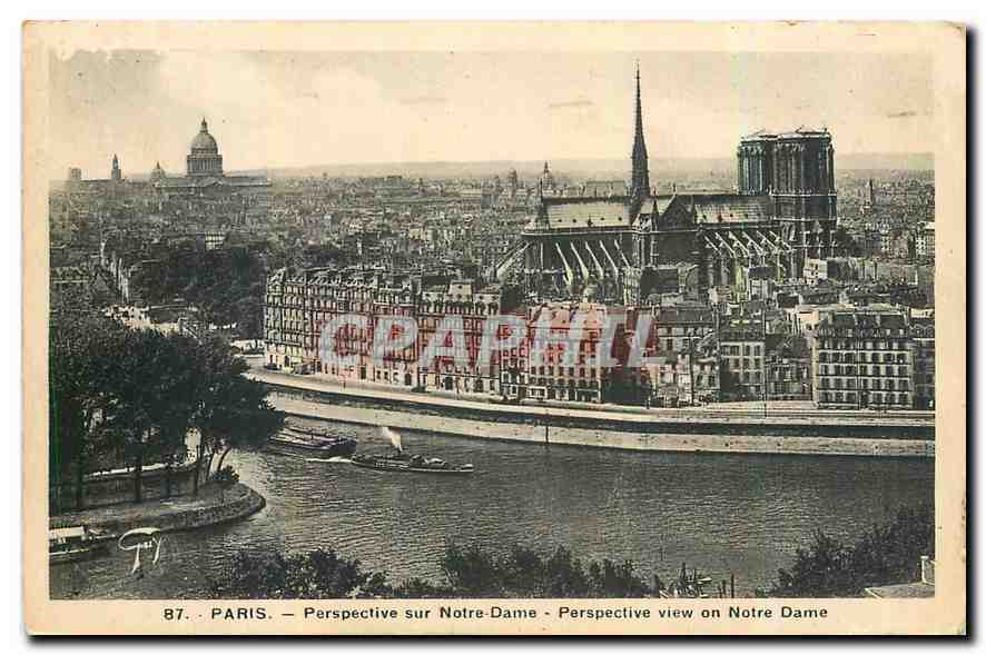 CPA Paris Perspective sur Notre Dame 