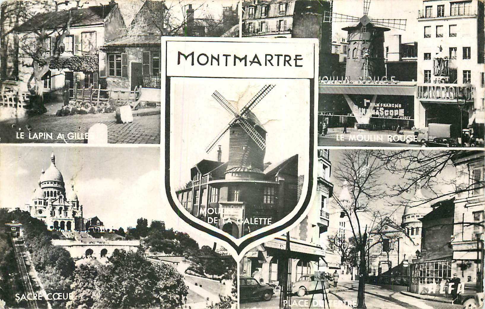 CPA Paris Montmartre le Lapin a Gille le Moulin Rouse Sacre Coeur Moulin de la Galette 