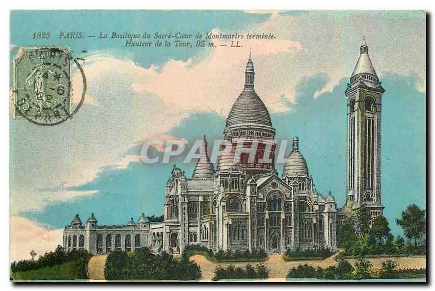 CPA Paris la Basilique du Sacre Coeur de Montmartre terminee 
