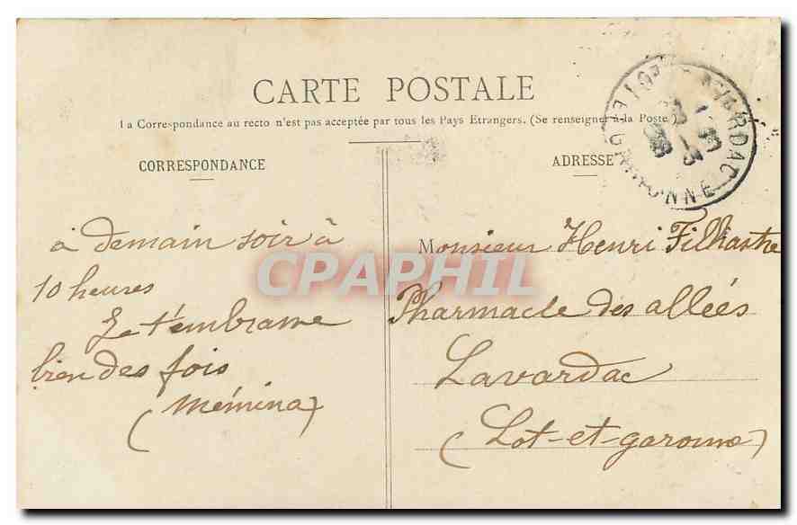 CPA Souvenir du Sacre Coeur de Montmartre  — Rückseite