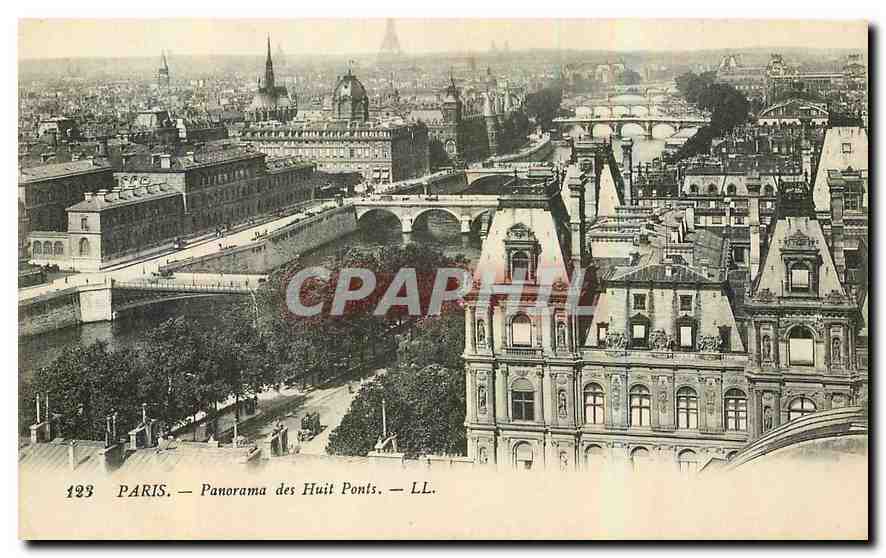 CPA Paris Panorama des Huit Ponts 