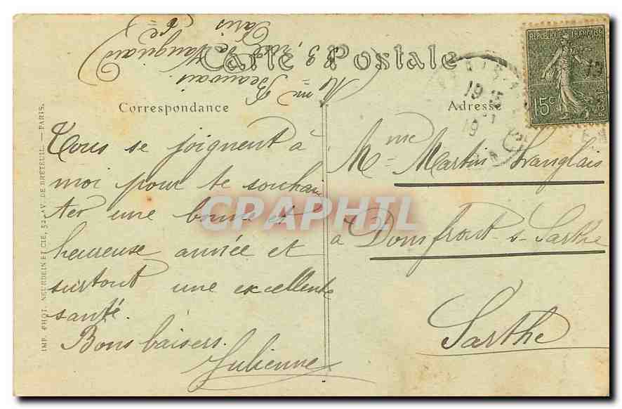 CPA Paris le Jardin des Tuileries  — Rückseite