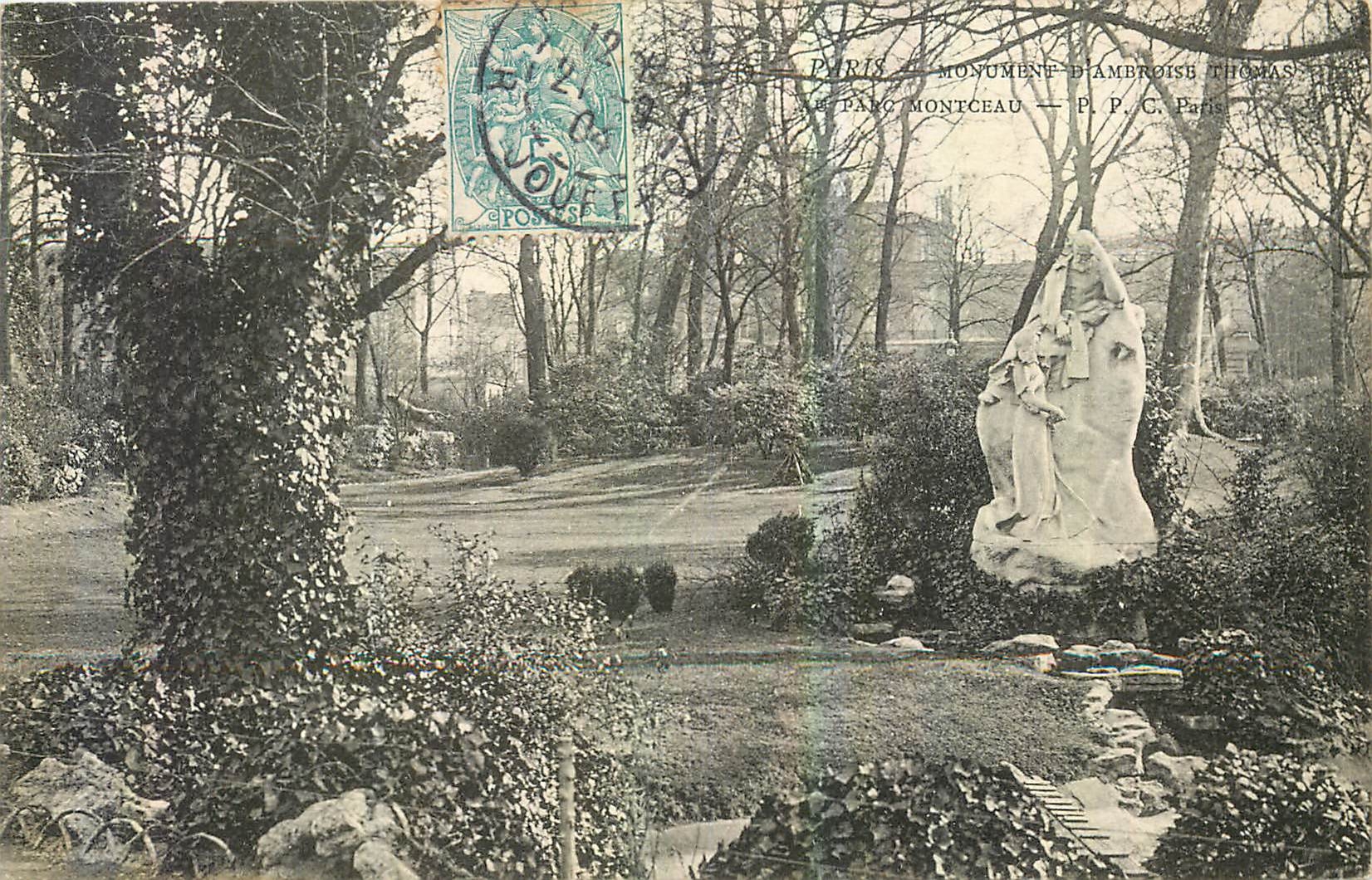 CPA Paris Monument d'Ambroise Thomas Parc Montceau 