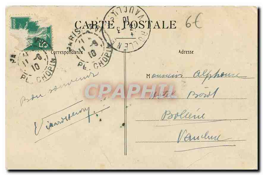 CPA Bois de Boulogne le Grand Lac  — Rückseite