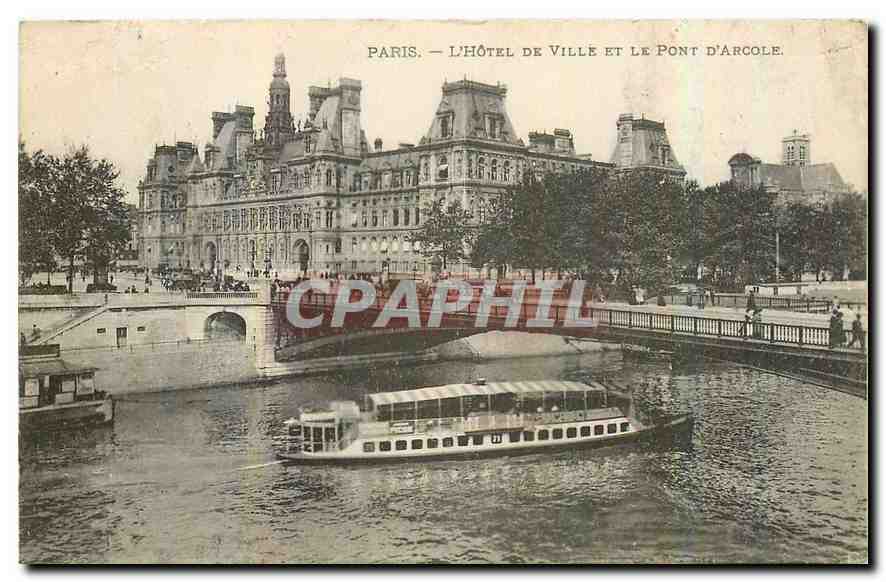CPA Paris l'Hotel de Ville et le Pont d'Arcole 
