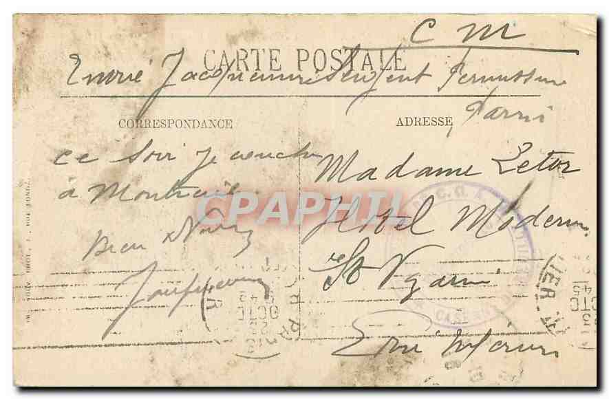 CPA Paris l'Hotel de Ville et le Pont d'Arcole  — Rückseite
