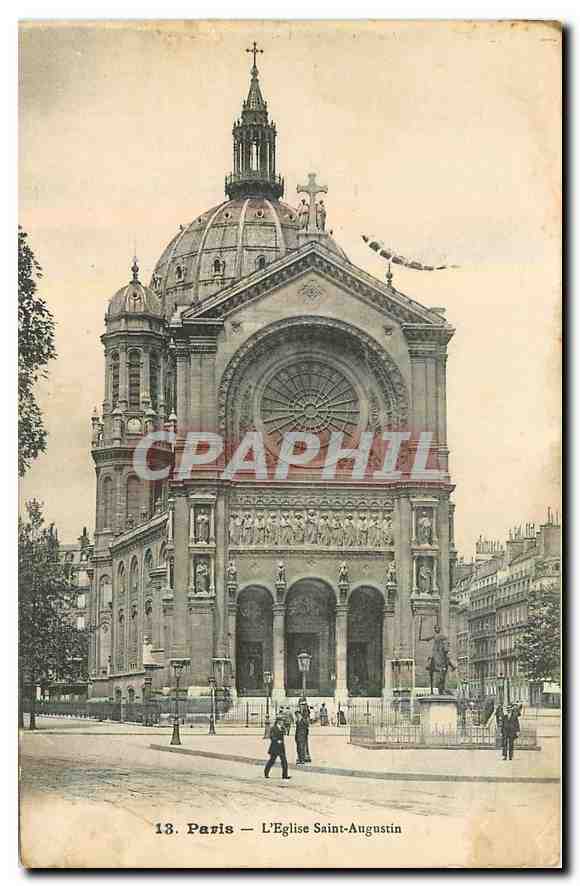 CPA Paris l'eglise saint Augustin 
