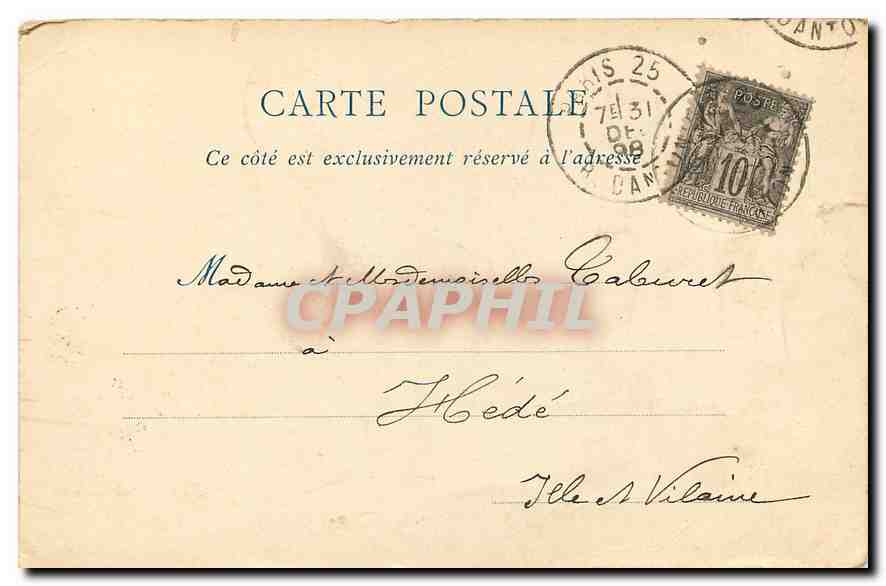 CPA Paris l'eglise Notre Dame Carte 1898 — Verso