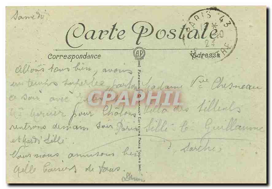 CPA Paris l'Arc de Triomphe de l'Etoile  — Rückseite