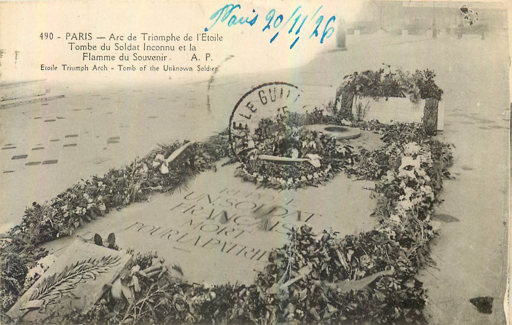CPA Paris Arc de Triomphe de l'Etoile Tombe du Soldat Inconnu et la Flamme du Souvenir 