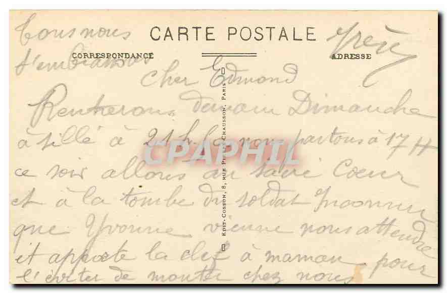 CPA Paris le Trocadero  — Verso