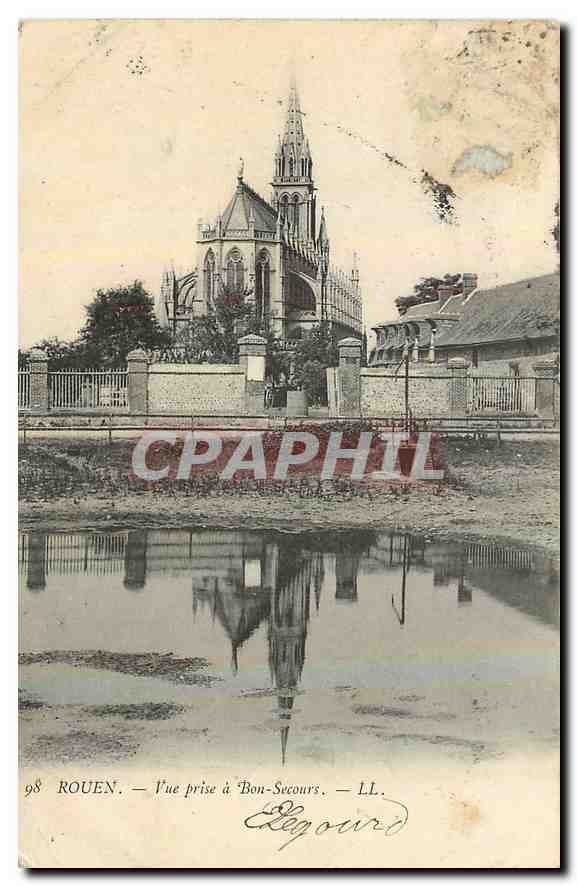 CPA Rouen vue prise a Bon Secours 