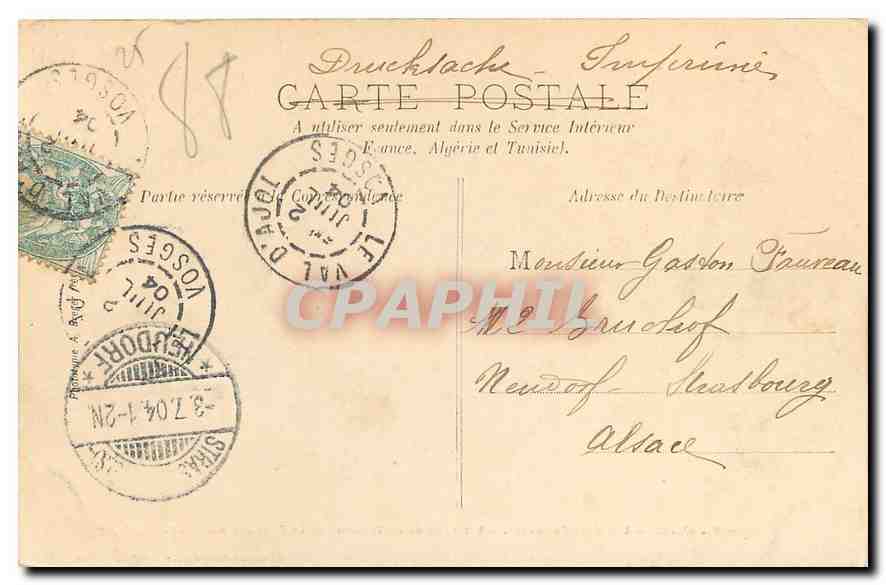 CPA Val d'Ajol les deux Feuillees vue prise de la Terrasse de la Feuillee Nouvelle  — Verso