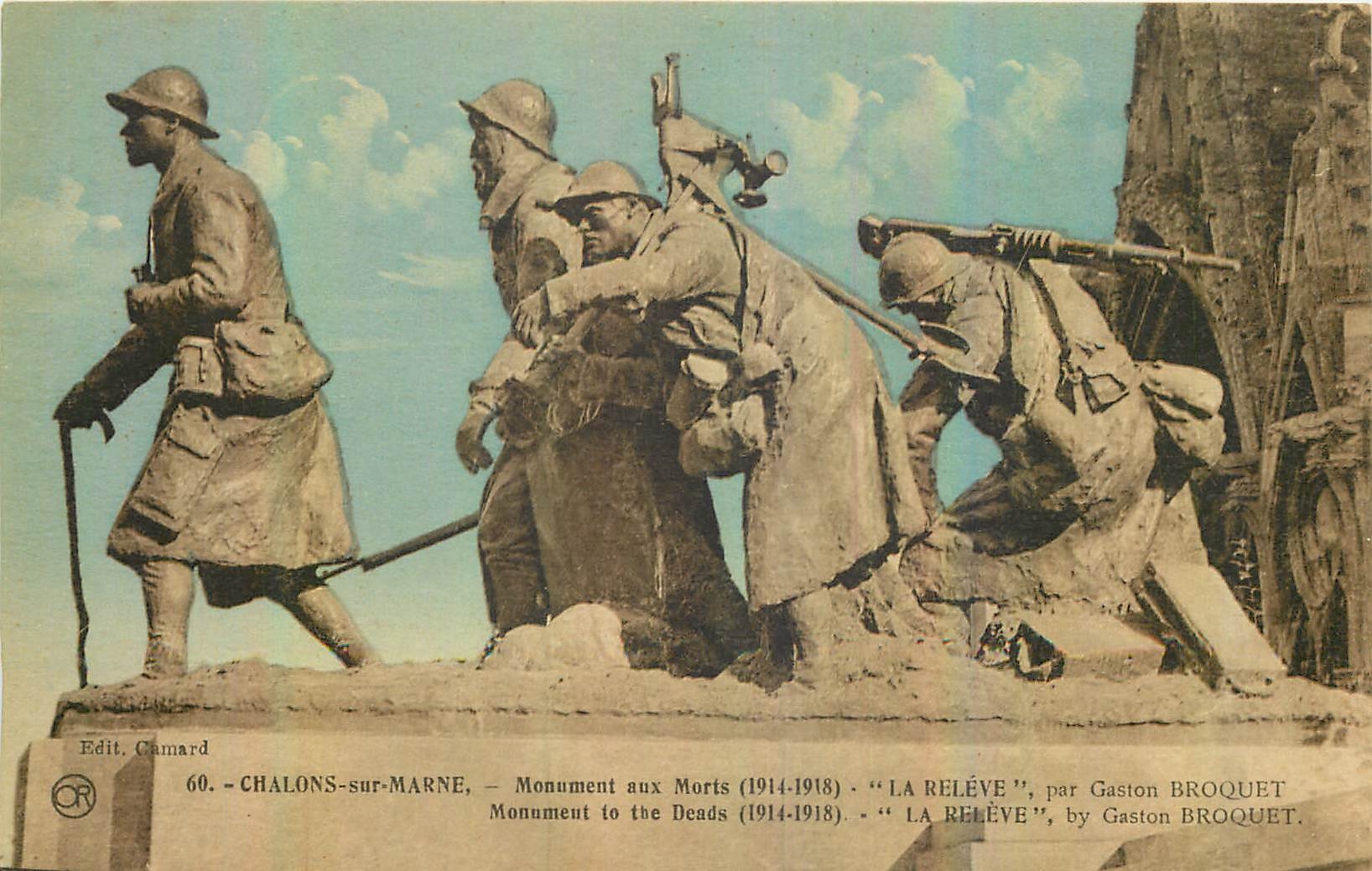 CPA Chalons sur Marne Monument aux Morts La Releve Gaston Broquet