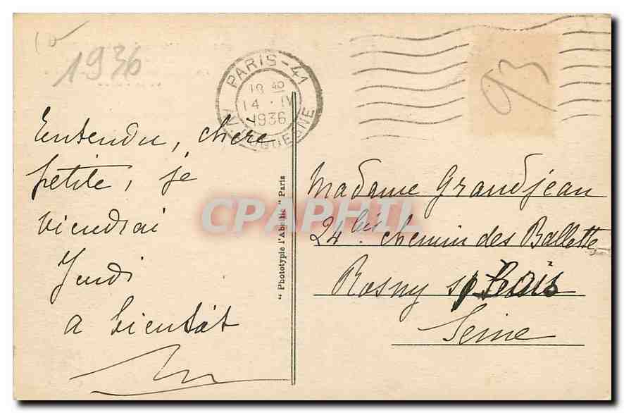 CPA L'Abbaye de Saint Denis La Crypte entree La Ville de Paris la Charite et la Force  — Rückseite